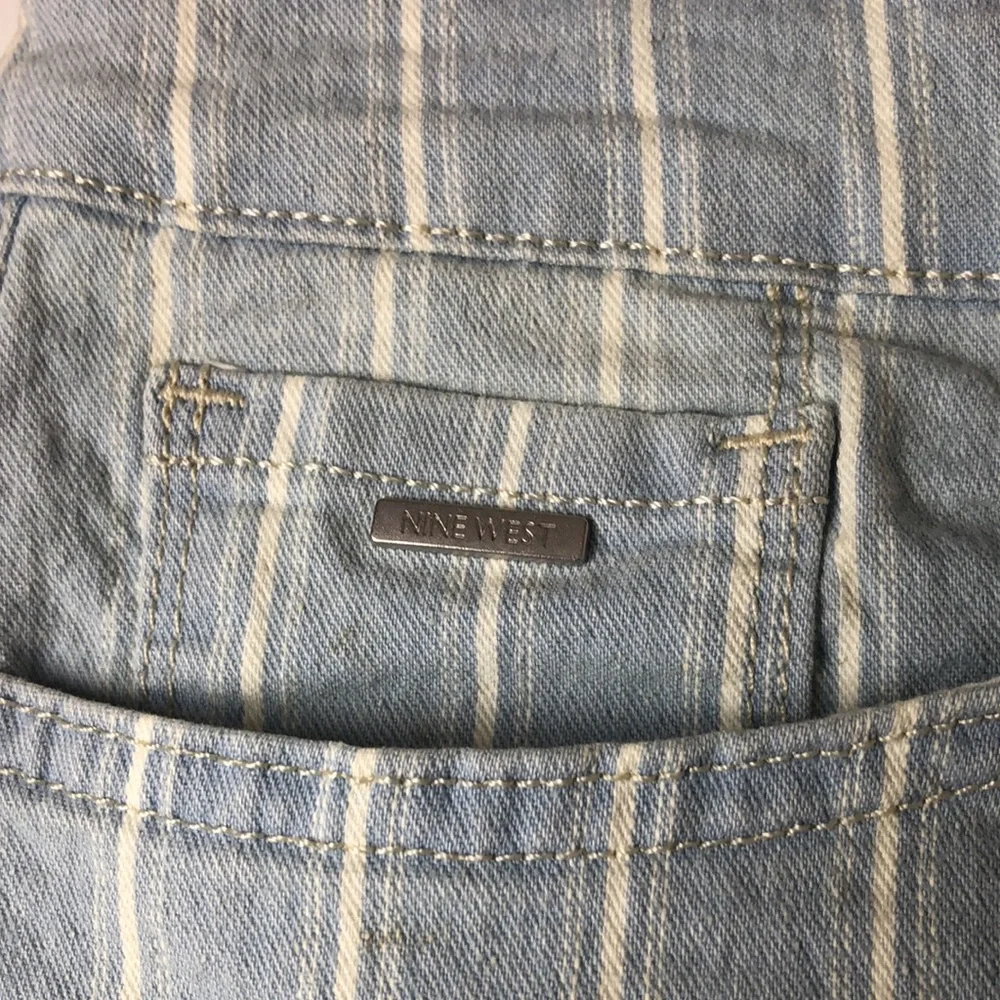 Nine West Stripped Chiystie Capri Wide Leg Jeans size 16 - Picture 6 of 11